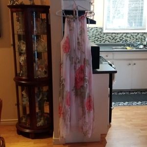 Floral chiffon dress XL
